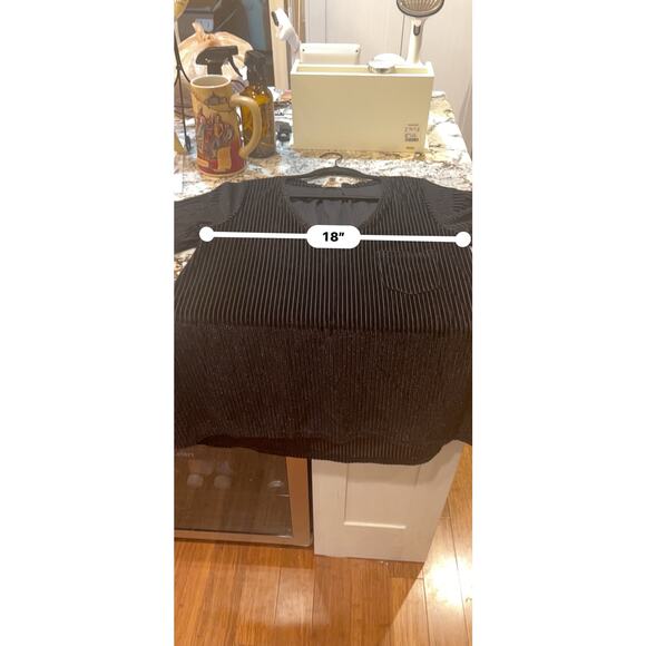 POL Black Striped Burnout Velour Tunic Top Dress Swimsuit Cover-Up Size Medium - Picture 8 of 10